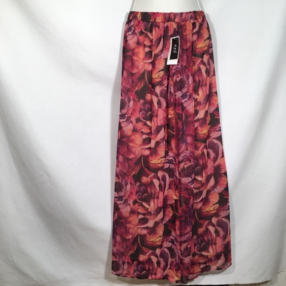 floral a line maxi skirt